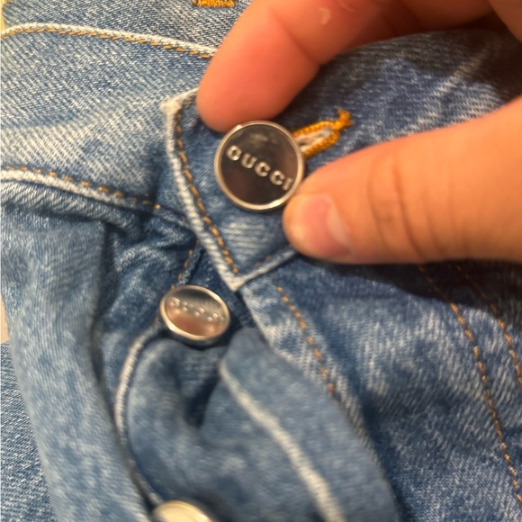 Gucci laser Double G Light Blue Denim Trucker Jacket Type 3 - Picture 7 of 9